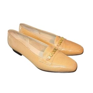 Salvatore Ferragamo Boutique VTG Italian Lizard Calf Leather Loafers Size‎ 6.5